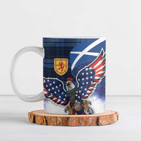 Scottish-American Heritage Month Ceramic Mug USA Eagle with Scottish Traditional Costume