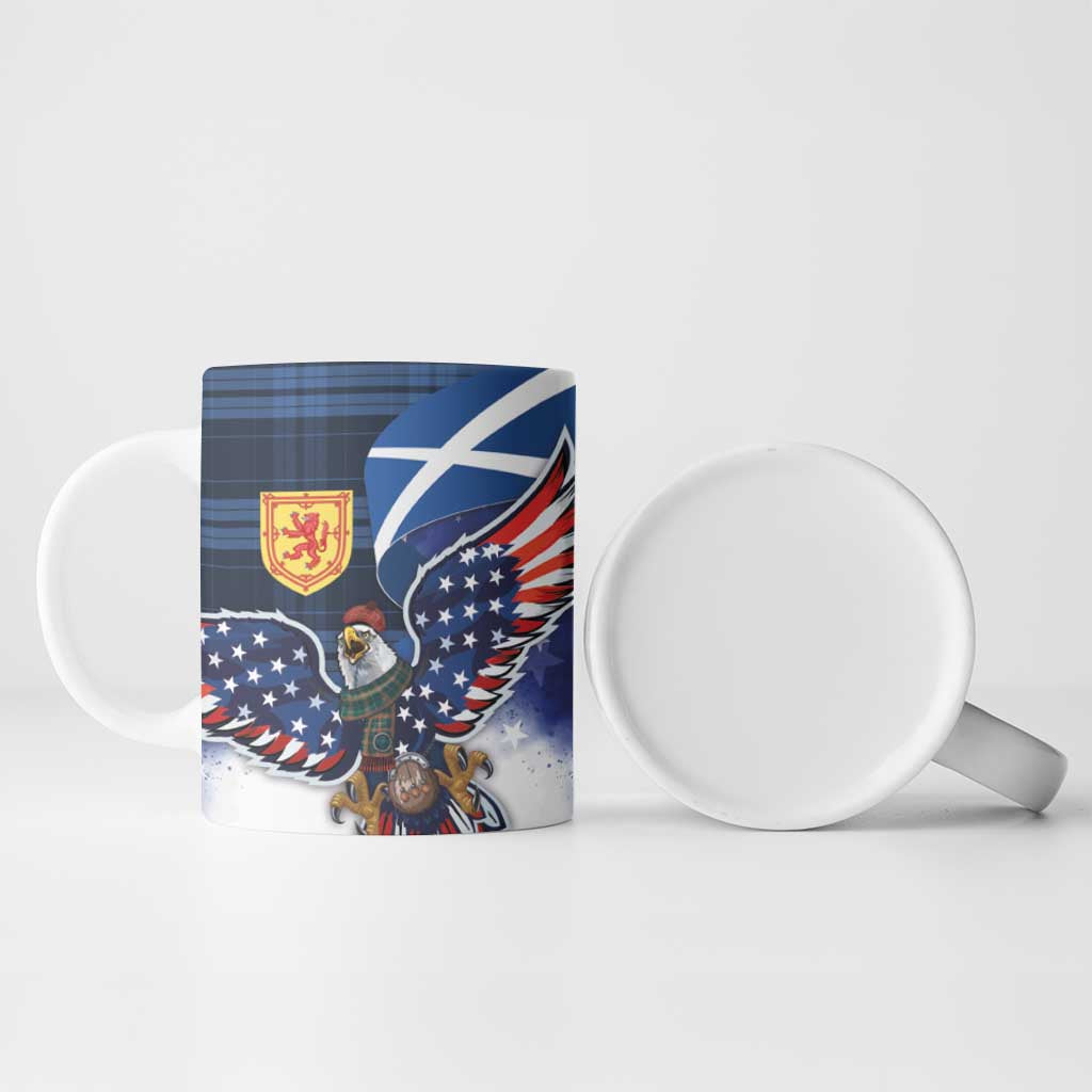 Scottish-American Heritage Month Ceramic Mug USA Eagle with Scottish Traditional Costume