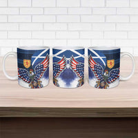 Scottish-American Heritage Month Ceramic Mug USA Eagle with Scottish Traditional Costume