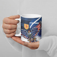 Scottish-American Heritage Month Ceramic Mug USA Eagle with Scottish Traditional Costume
