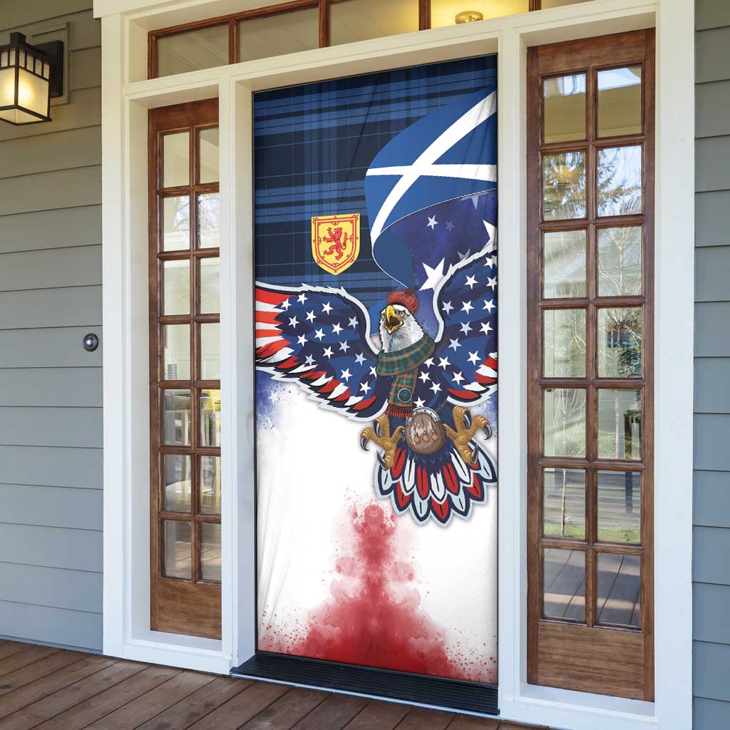 Scottish-American Heritage Month Door Cover USA Eagle with Scottish Traditional Costume
