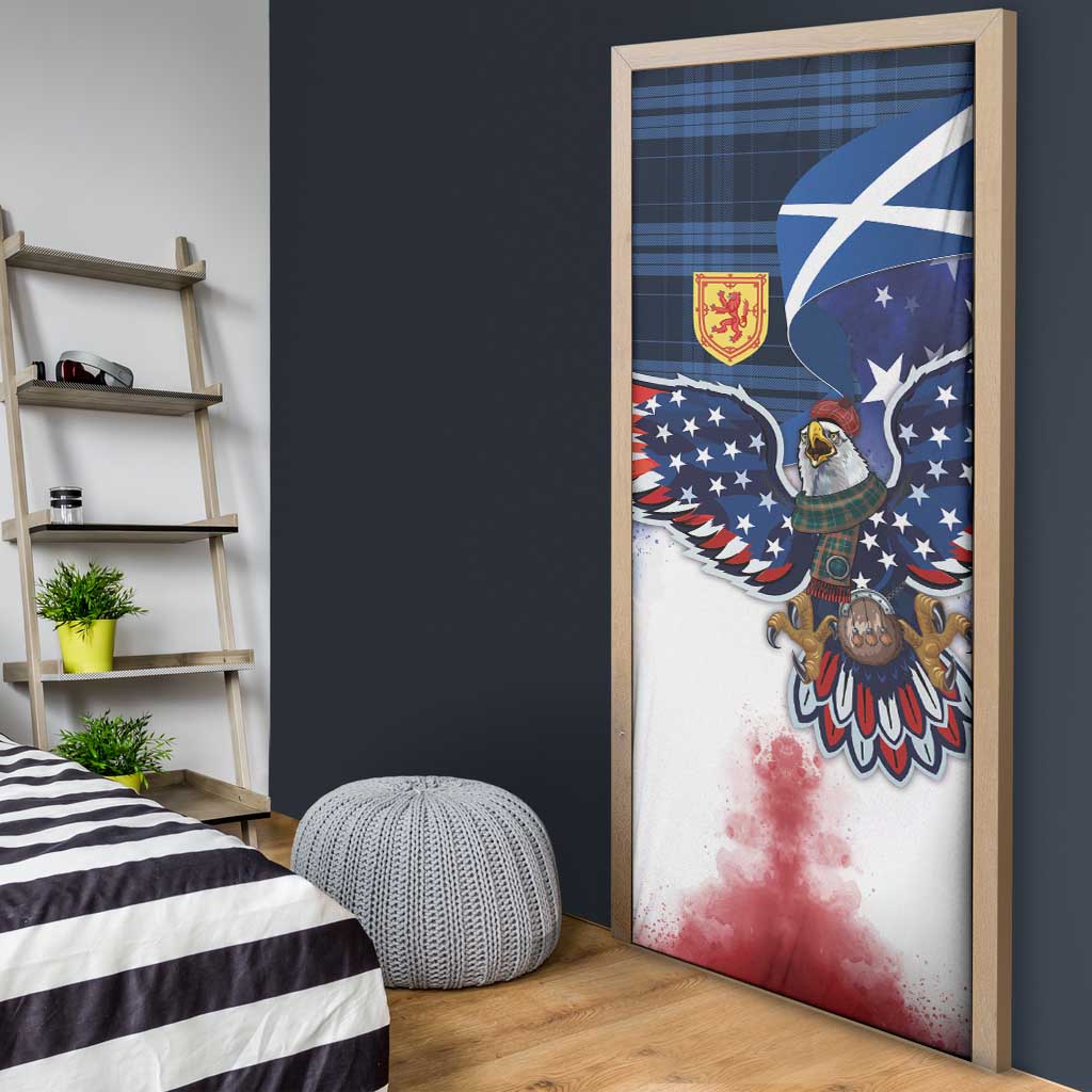 Scottish-American Heritage Month Door Cover USA Eagle with Scottish Traditional Costume