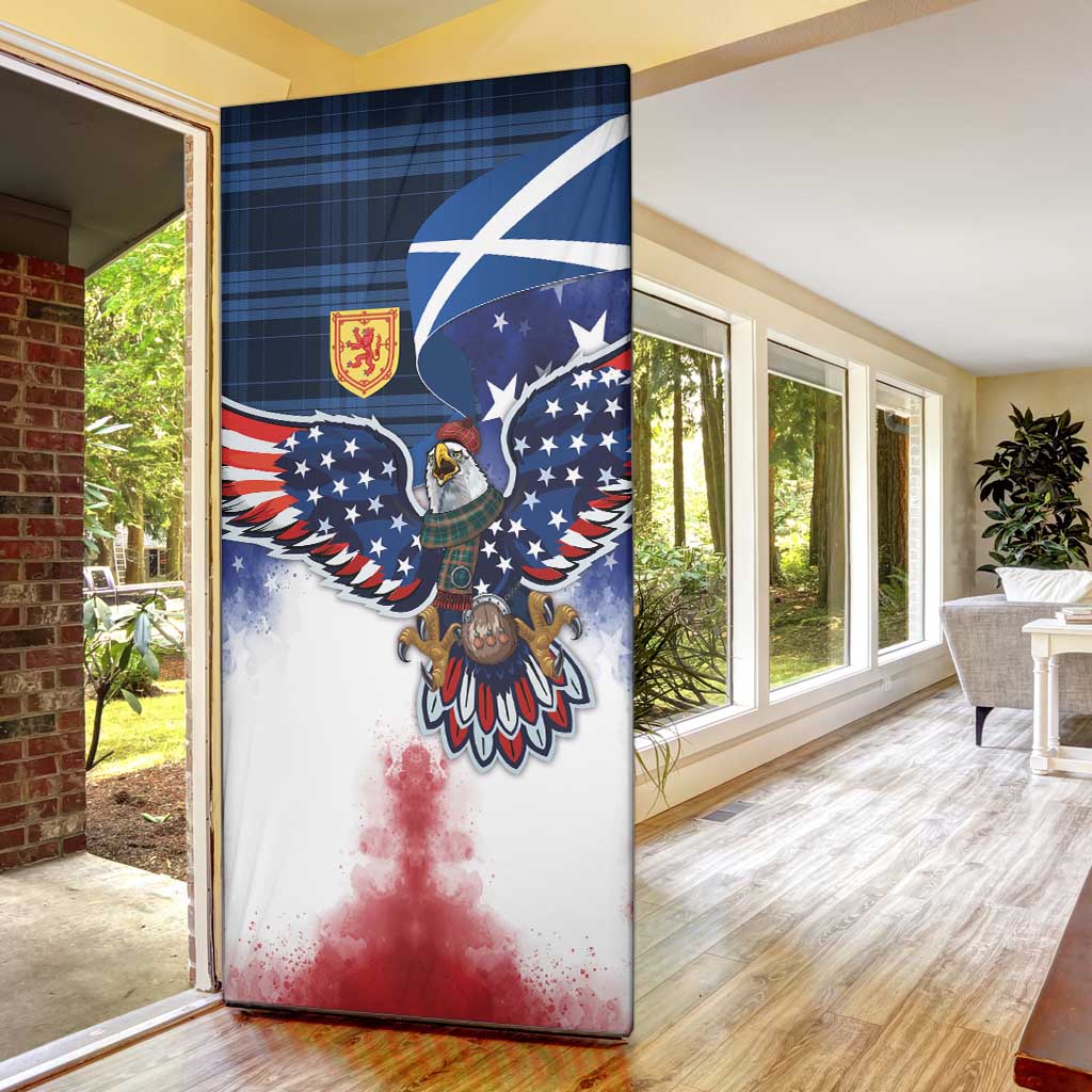 Scottish-American Heritage Month Door Cover USA Eagle with Scottish Traditional Costume