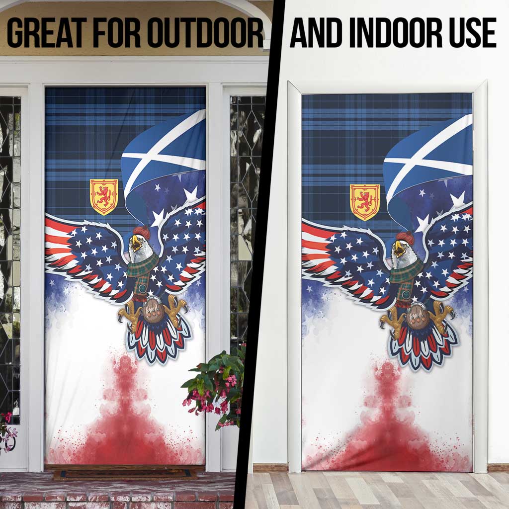 Scottish-American Heritage Month Door Cover USA Eagle with Scottish Traditional Costume