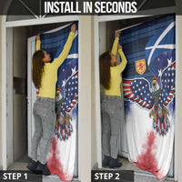 Scottish-American Heritage Month Door Cover USA Eagle with Scottish Traditional Costume