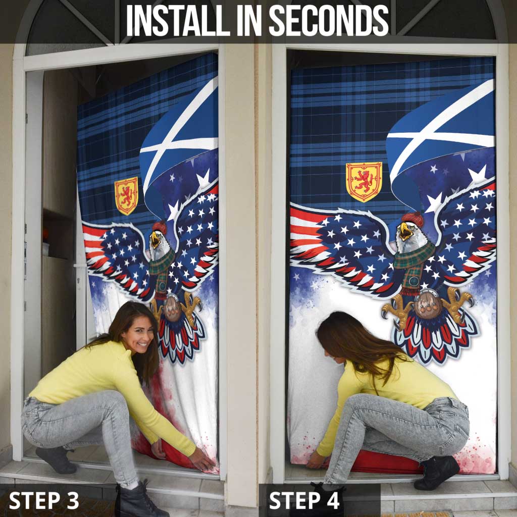 Scottish-American Heritage Month Door Cover USA Eagle with Scottish Traditional Costume