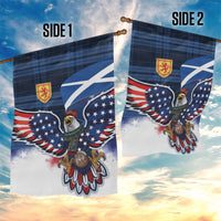 Scottish-American Heritage Month Garden Flag USA Eagle with Scottish Traditional Costume