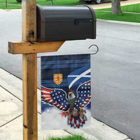 Scottish-American Heritage Month Garden Flag USA Eagle with Scottish Traditional Costume