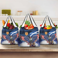 Scottish-American Heritage Month Grocery Bag USA Eagle with Scottish Traditional Costume