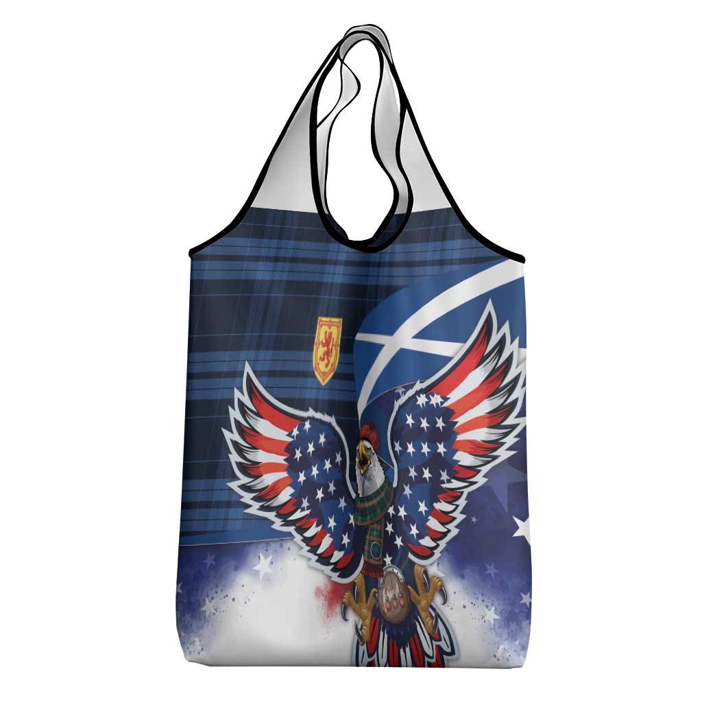Scottish-American Heritage Month Grocery Bag USA Eagle with Scottish Traditional Costume