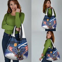 Scottish-American Heritage Month Grocery Bag USA Eagle with Scottish Traditional Costume