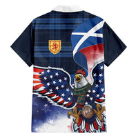 Scottish-American Heritage Month Hawaiian Shirt USA Eagle with Scottish Traditional Costume