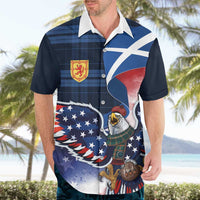Scottish-American Heritage Month Hawaiian Shirt USA Eagle with Scottish Traditional Costume