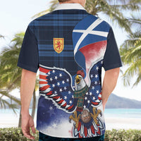 Scottish-American Heritage Month Hawaiian Shirt USA Eagle with Scottish Traditional Costume