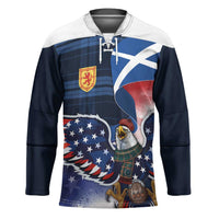 Scottish-American Heritage Month Hockey Jersey USA Eagle with Scottish Traditional Costume
