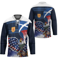Scottish-American Heritage Month Hockey Jersey USA Eagle with Scottish Traditional Costume