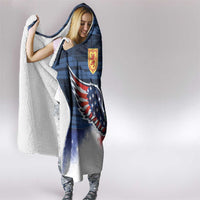 Scottish-American Heritage Month Hooded Blanket USA Eagle with Scottish Traditional Costume