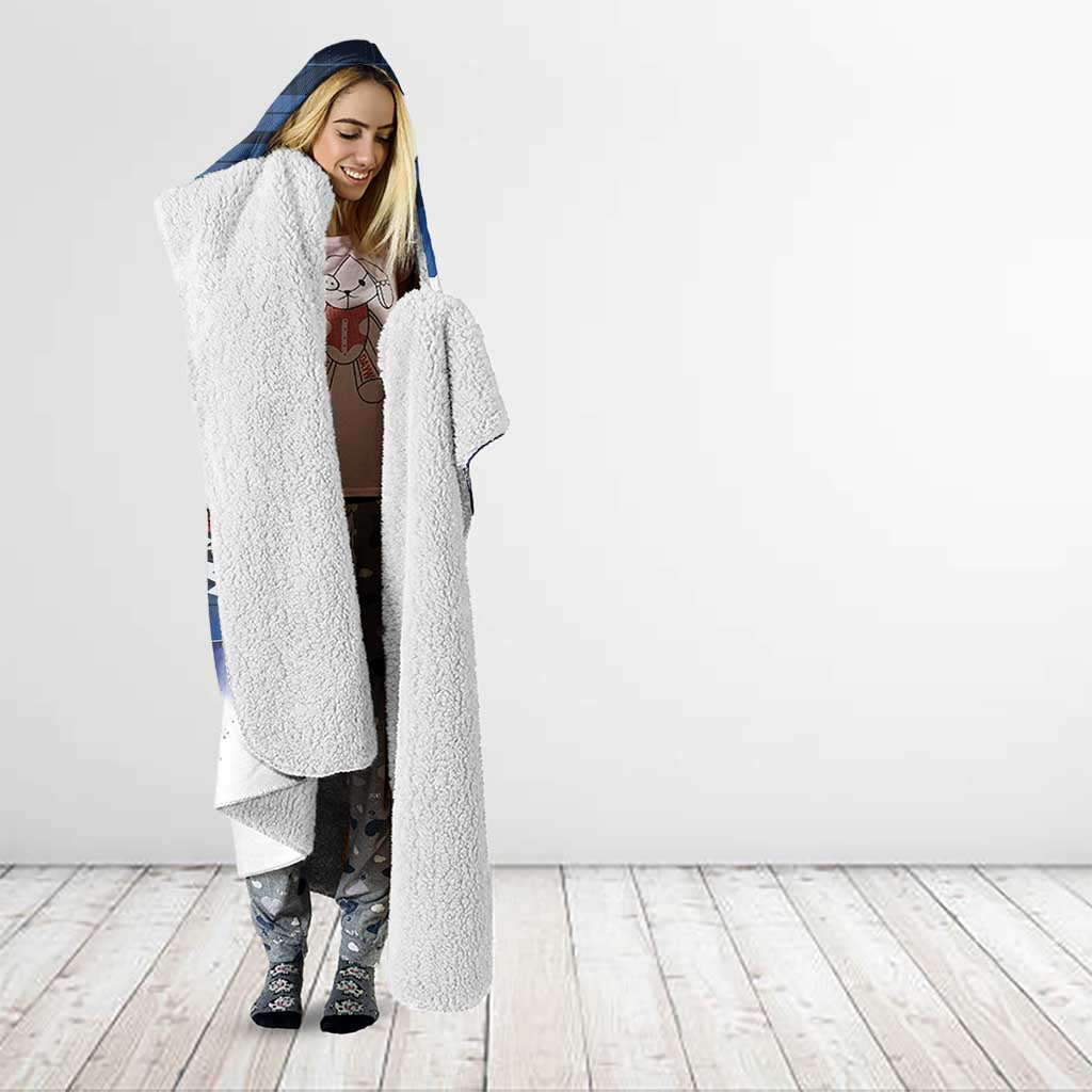 Scottish-American Heritage Month Hooded Blanket USA Eagle with Scottish Traditional Costume