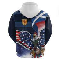 Scottish-American Heritage Month Hoodie USA Eagle with Scottish Traditional Costume