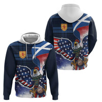 Scottish-American Heritage Month Hoodie USA Eagle with Scottish Traditional Costume
