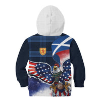 Scottish-American Heritage Month Kid Hoodie USA Eagle with Scottish Traditional Costume