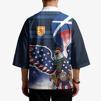 Scottish-American Heritage Month Kimono USA Eagle with Scottish Traditional Costume