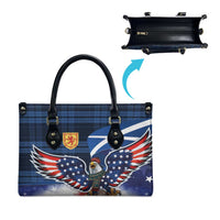 Scottish-American Heritage Month Leather Bag USA Eagle with Scottish Traditional Costume