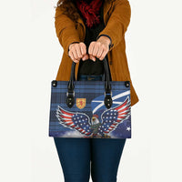 Scottish-American Heritage Month Leather Bag USA Eagle with Scottish Traditional Costume