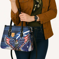 Scottish-American Heritage Month Leather Bag USA Eagle with Scottish Traditional Costume