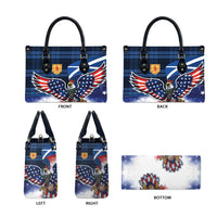 Scottish-American Heritage Month Leather Bag USA Eagle with Scottish Traditional Costume