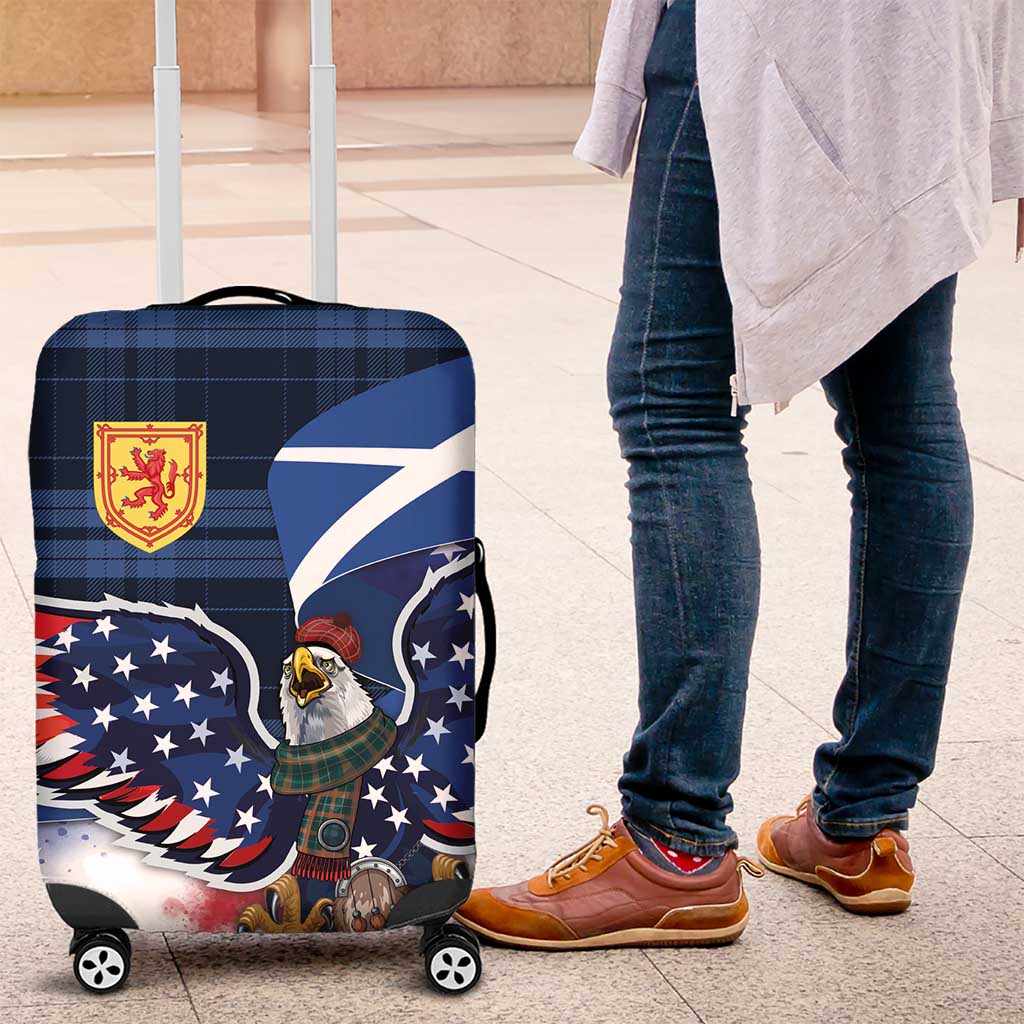 Scottish-American Heritage Month Luggage Cover USA Eagle with Scottish Traditional Costume