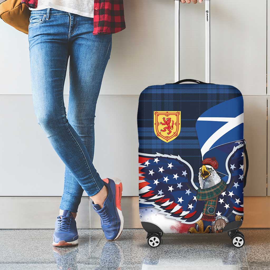 Scottish-American Heritage Month Luggage Cover USA Eagle with Scottish Traditional Costume