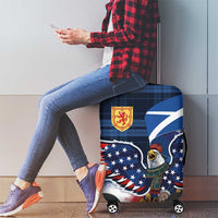 Scottish-American Heritage Month Luggage Cover USA Eagle with Scottish Traditional Costume