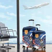 Scottish-American Heritage Month Luggage Cover USA Eagle with Scottish Traditional Costume