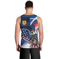 Scottish-American Heritage Month Men Tank Top USA Eagle with Scottish Traditional Costume