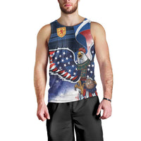 Scottish-American Heritage Month Men Tank Top USA Eagle with Scottish Traditional Costume