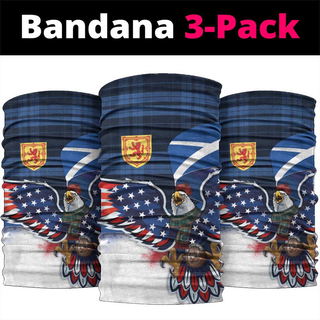 Scottish-American Heritage Month Neck Gaiter USA Eagle with Scottish Traditional Costume