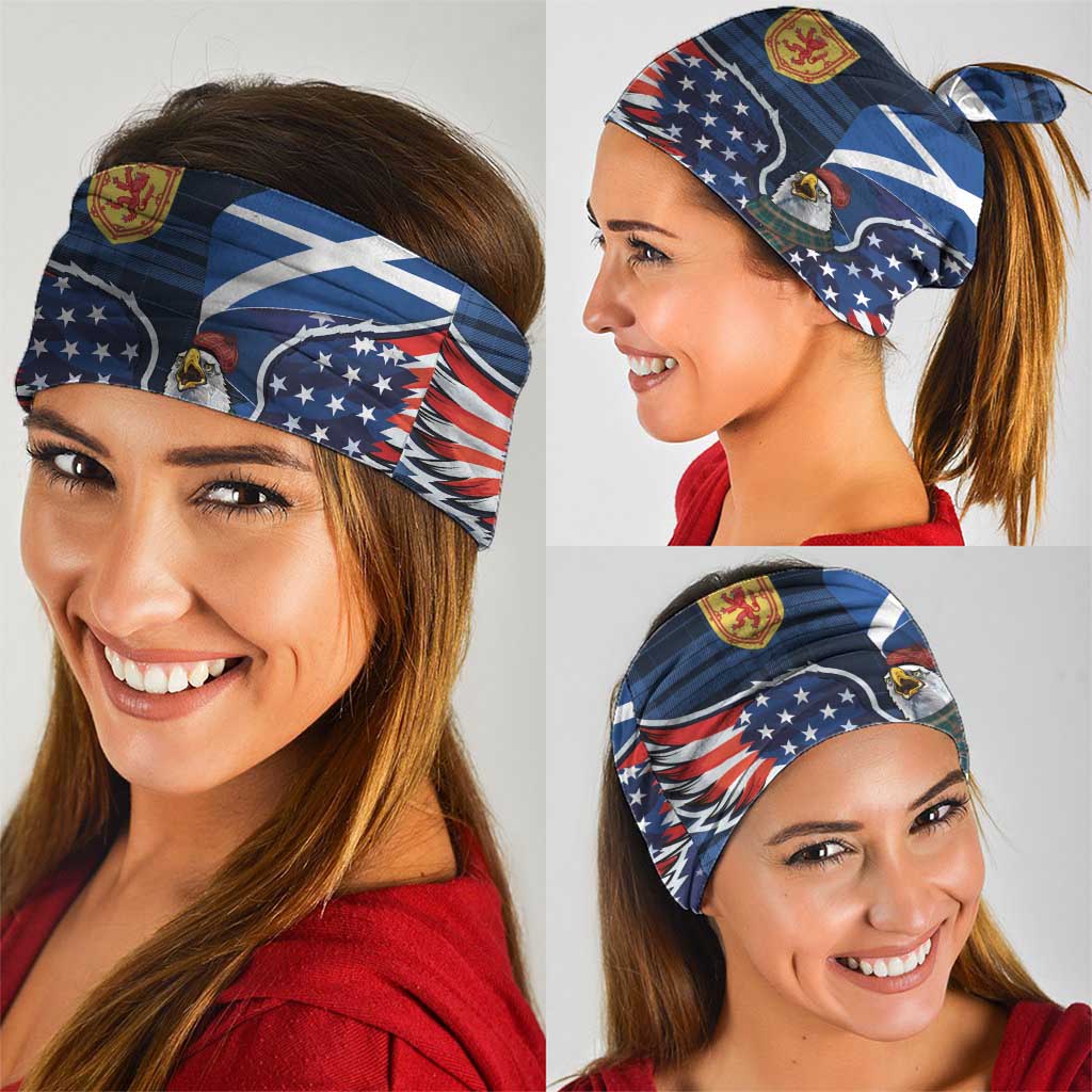 Scottish-American Heritage Month Neck Gaiter USA Eagle with Scottish Traditional Costume