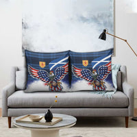 Scottish-American Heritage Month Pillow Cover USA Eagle with Scottish Traditional Costume