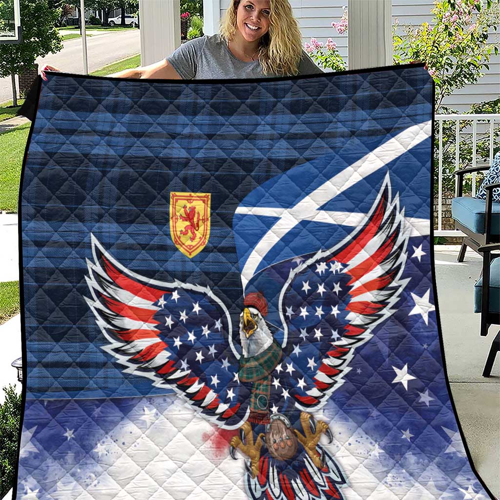 Scottish-American Heritage Month Quilt USA Eagle with Scottish Traditional Costume