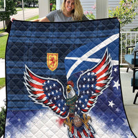 Scottish-American Heritage Month Quilt USA Eagle with Scottish Traditional Costume