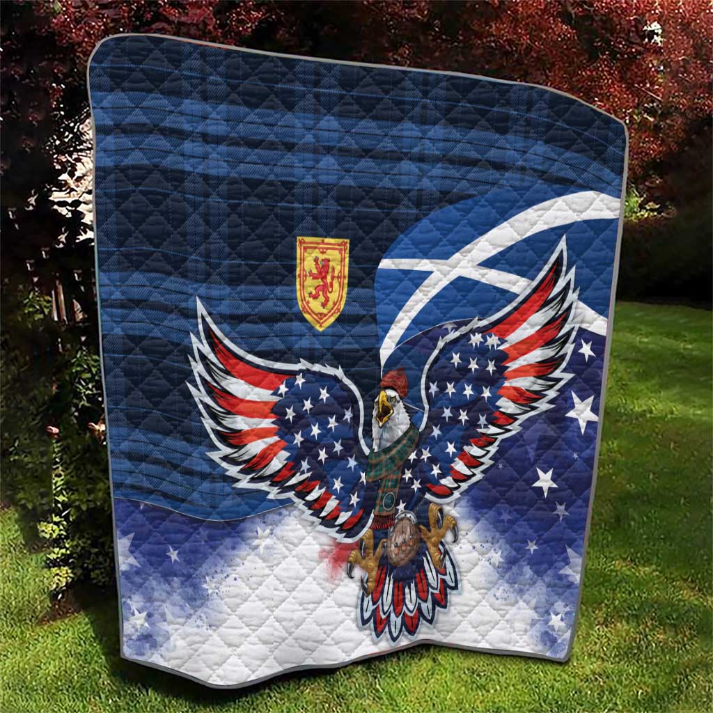 Scottish-American Heritage Month Quilt USA Eagle with Scottish Traditional Costume