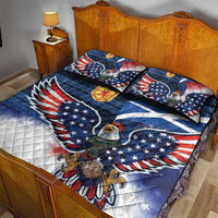 Scottish-American Heritage Month Quilt Bed Set USA Eagle with Scottish Traditional Costume