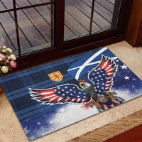 Scottish-American Heritage Month Rubber Doormat USA Eagle with Scottish Traditional Costume