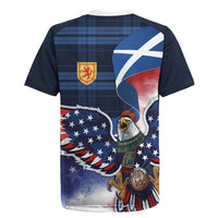 Scottish-American Heritage Month Rugby Jersey USA Eagle with Scottish Traditional Costume