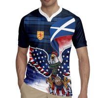Scottish-American Heritage Month Rugby Jersey USA Eagle with Scottish Traditional Costume