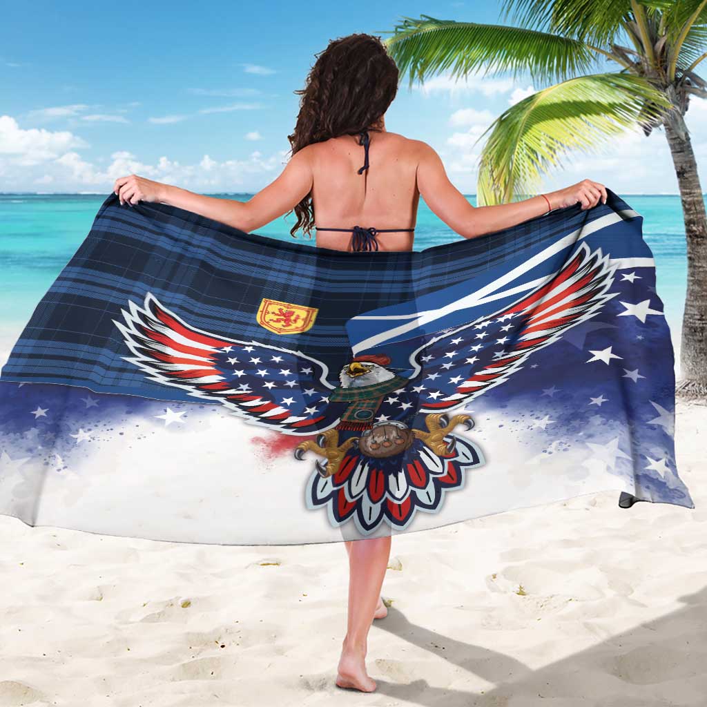 Scottish-American Heritage Month Sarong USA Eagle with Scottish Traditional Costume