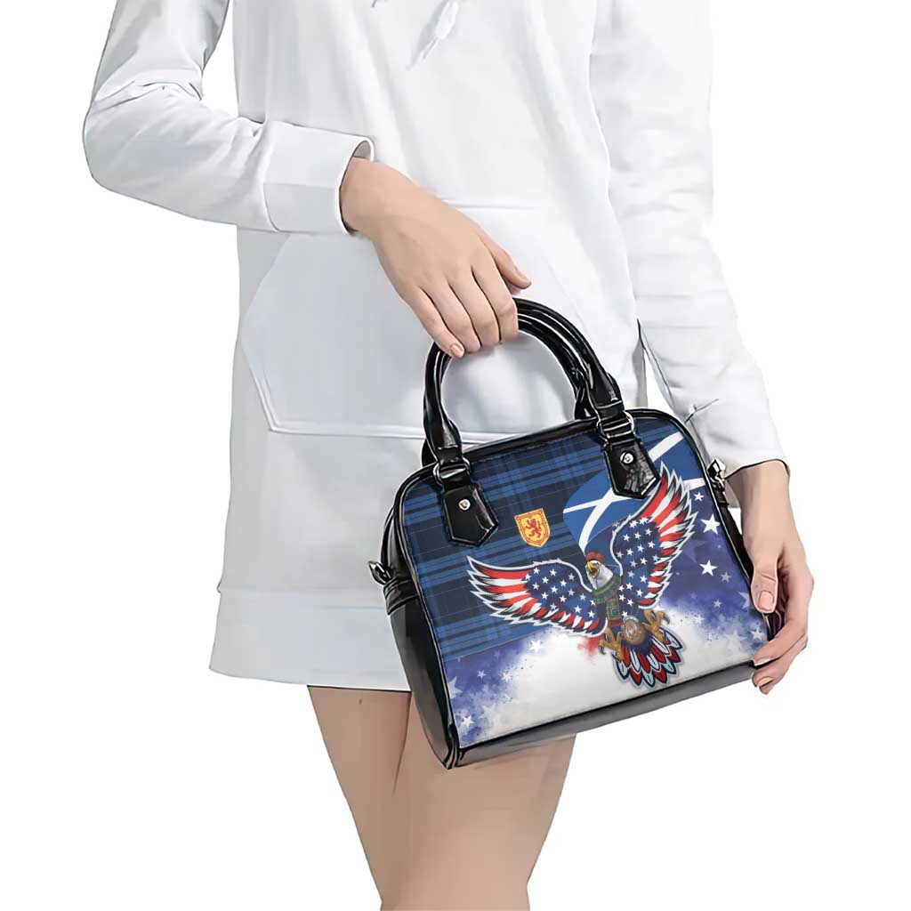 Scottish-American Heritage Month Shoulder Handbag USA Eagle with Scottish Traditional Costume