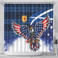 Scottish-American Heritage Month Shower Curtain USA Eagle with Scottish Traditional Costume