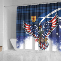 Scottish-American Heritage Month Shower Curtain USA Eagle with Scottish Traditional Costume